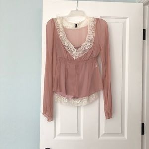 Tahiti long sleeve silk blouse